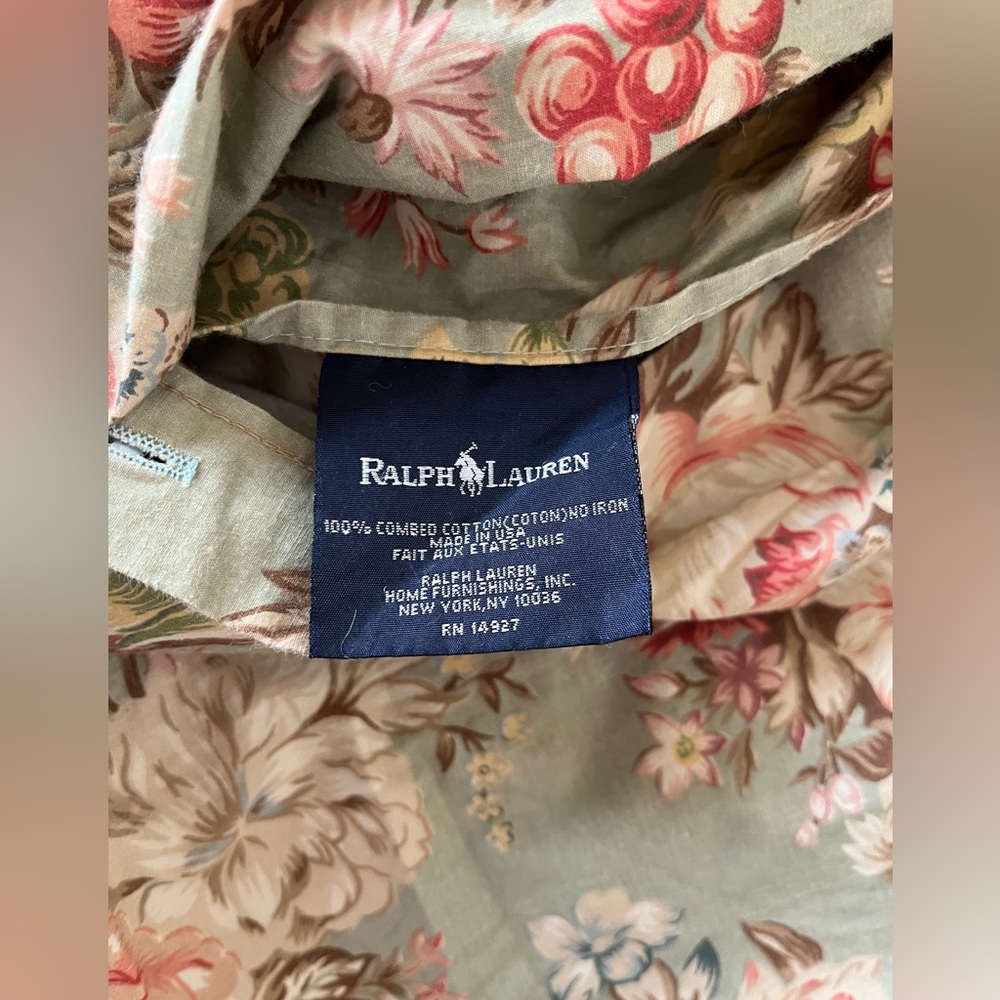 Vintage Ralph Lauren CHARLOTTE Sage Sateen Full/Queen Duvet Cover RARE - Picture 3 of 4